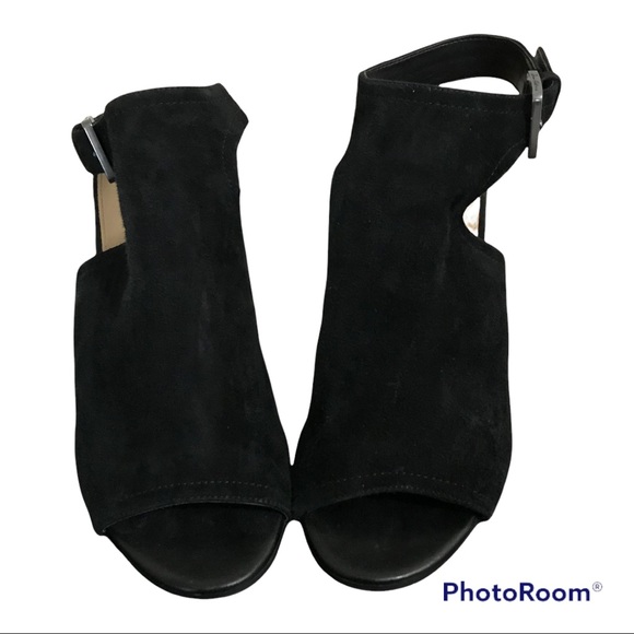 Sam Edelman Ervin Black Suede Open Toe Heeled Shoes - Picture 7 of 15